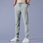 Men's straight leg drawstring summer trousers