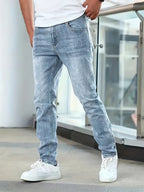 Men's straight leg washed weekend jeans
