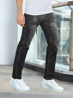 Men's straight leg washed weekend jeans