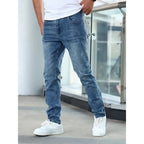 Men's straight leg washed weekend jeans