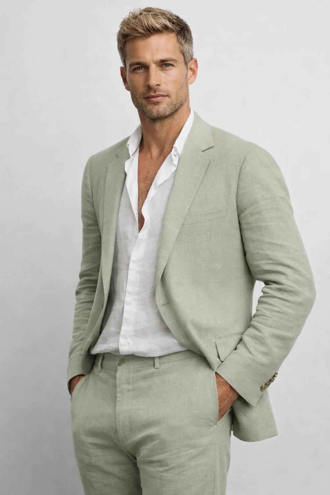 Men's tailored two-piece wedding guest suit