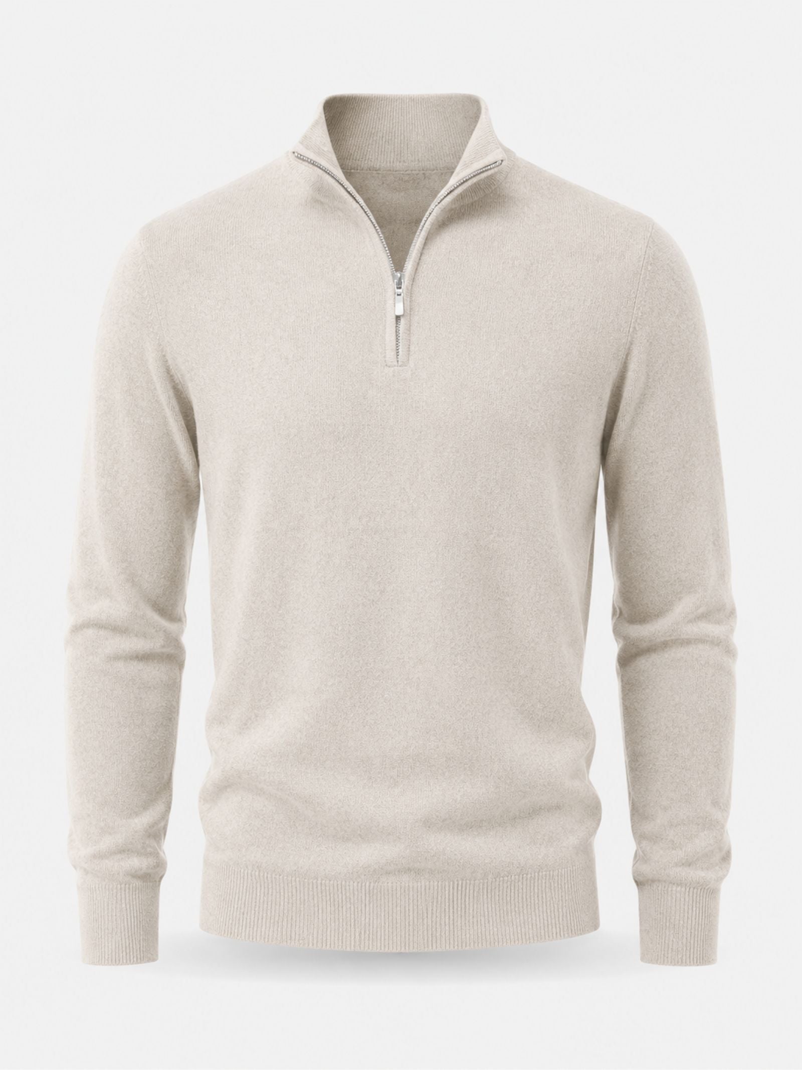 Men's zip-front long sleeve autumn sweater