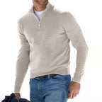 Men's zip-front long sleeve autumn sweater