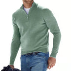 Men's zip-front long sleeve autumn sweater