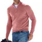 Men's zip-front long sleeve autumn sweater