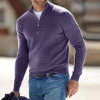 Men's zip-front long sleeve autumn sweater