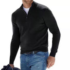 Men's zip-front long sleeve autumn sweater
