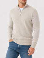 Men's zip-front long sleeve autumn sweater