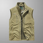 Men's zip-front stand-collar outdoor gilet