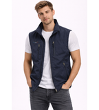 Men's zip-front stand-collar outdoor gilet