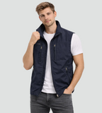 Men's zip-front stand-collar outdoor gilet