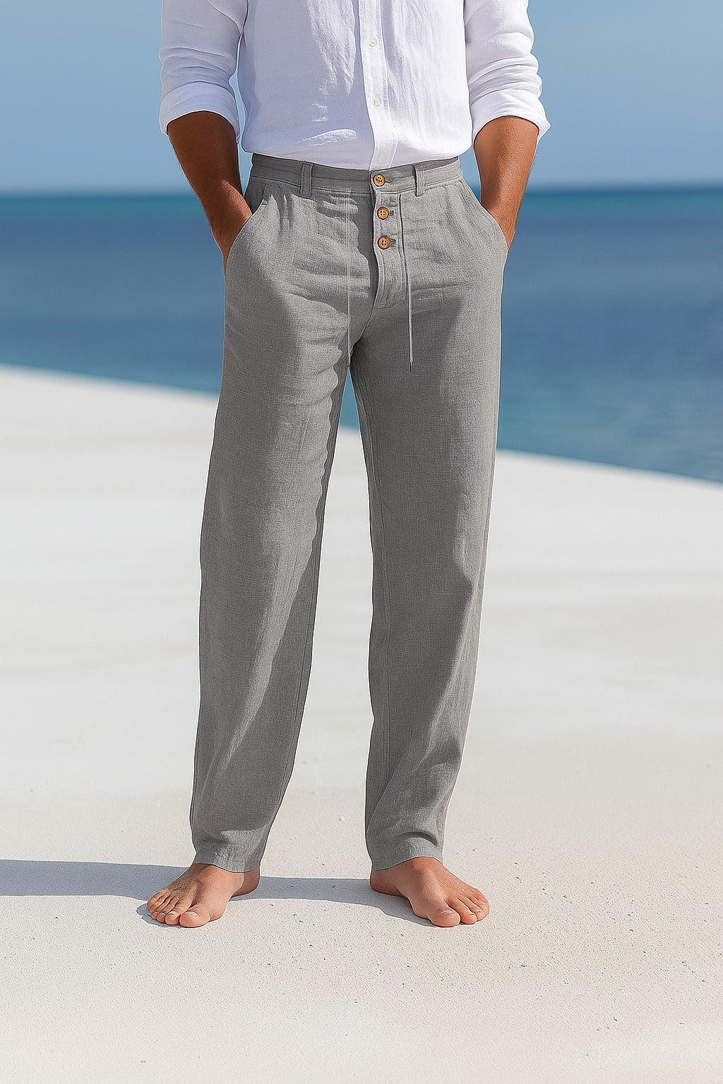 Men's Wide Leg Trousers | Summer Casual-3