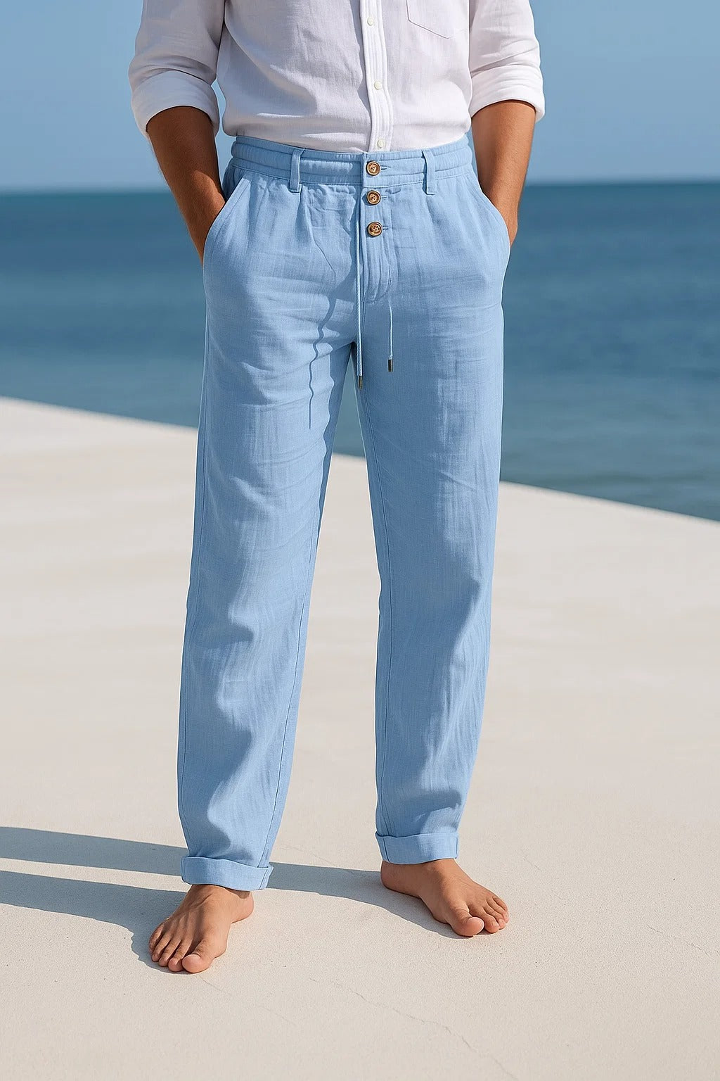 Men's Wide Leg Trousers | Summer Casual-6