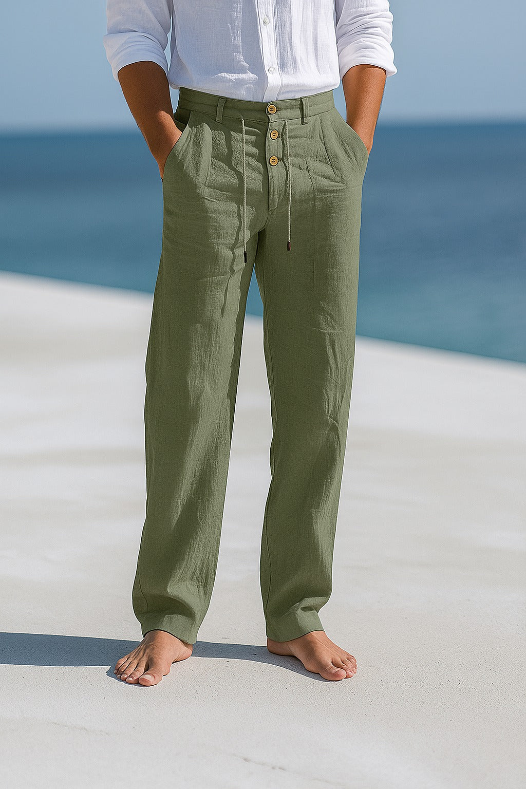 Men's Wide Leg Trousers | Summer Casual-4