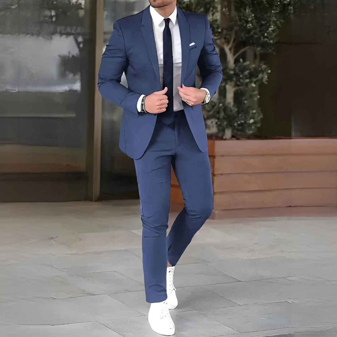 Men's Suit Set | Blazer Wide Leg Pants Formal-2