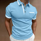 Men's Casual Polo Shirt | Striped Collar-5
