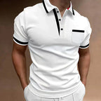Men's Casual Polo Shirt | Striped Collar-1