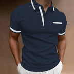 Men's Casual Polo Shirt | Striped Collar-4
