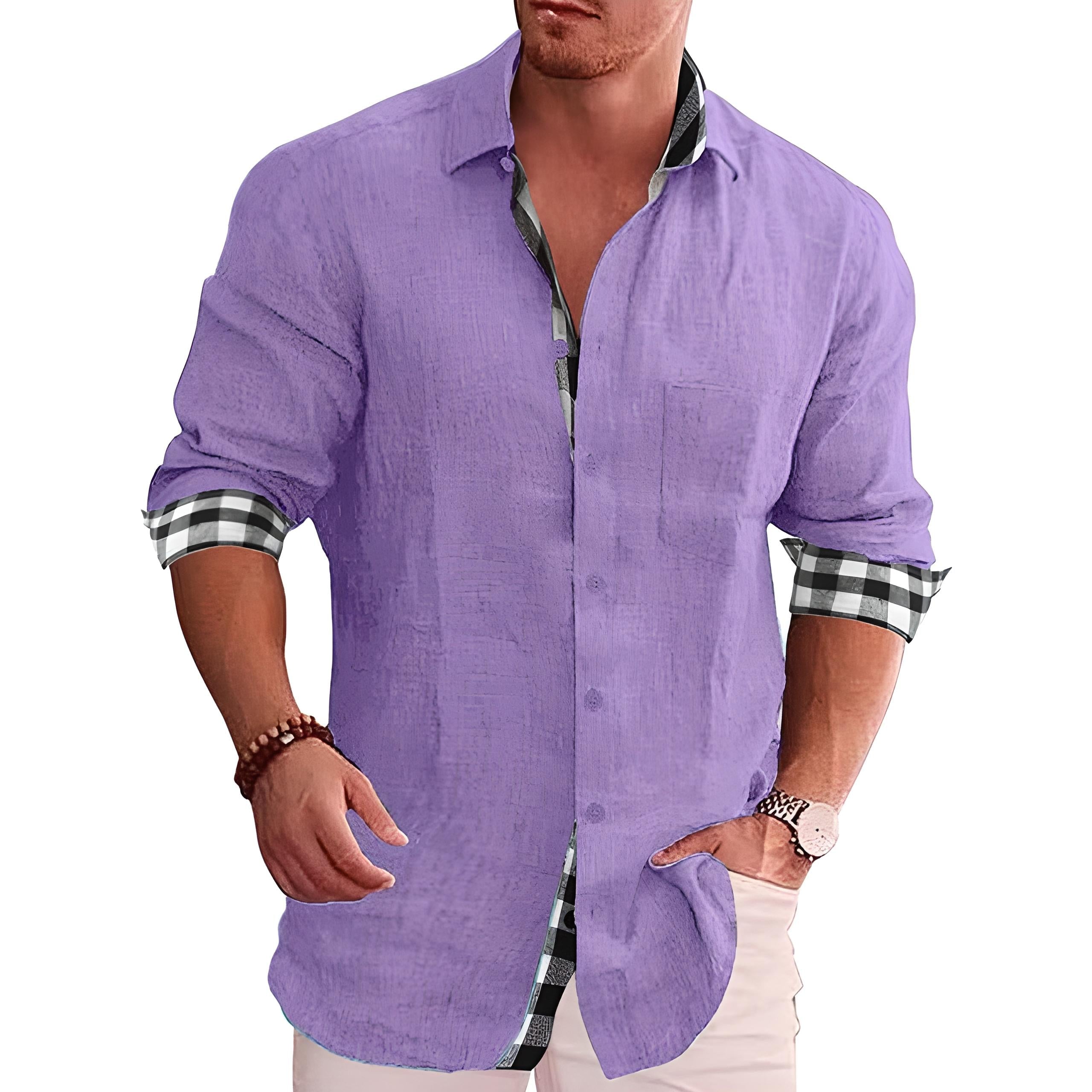 Men's Casual Shirt | Checkered Cuff-4