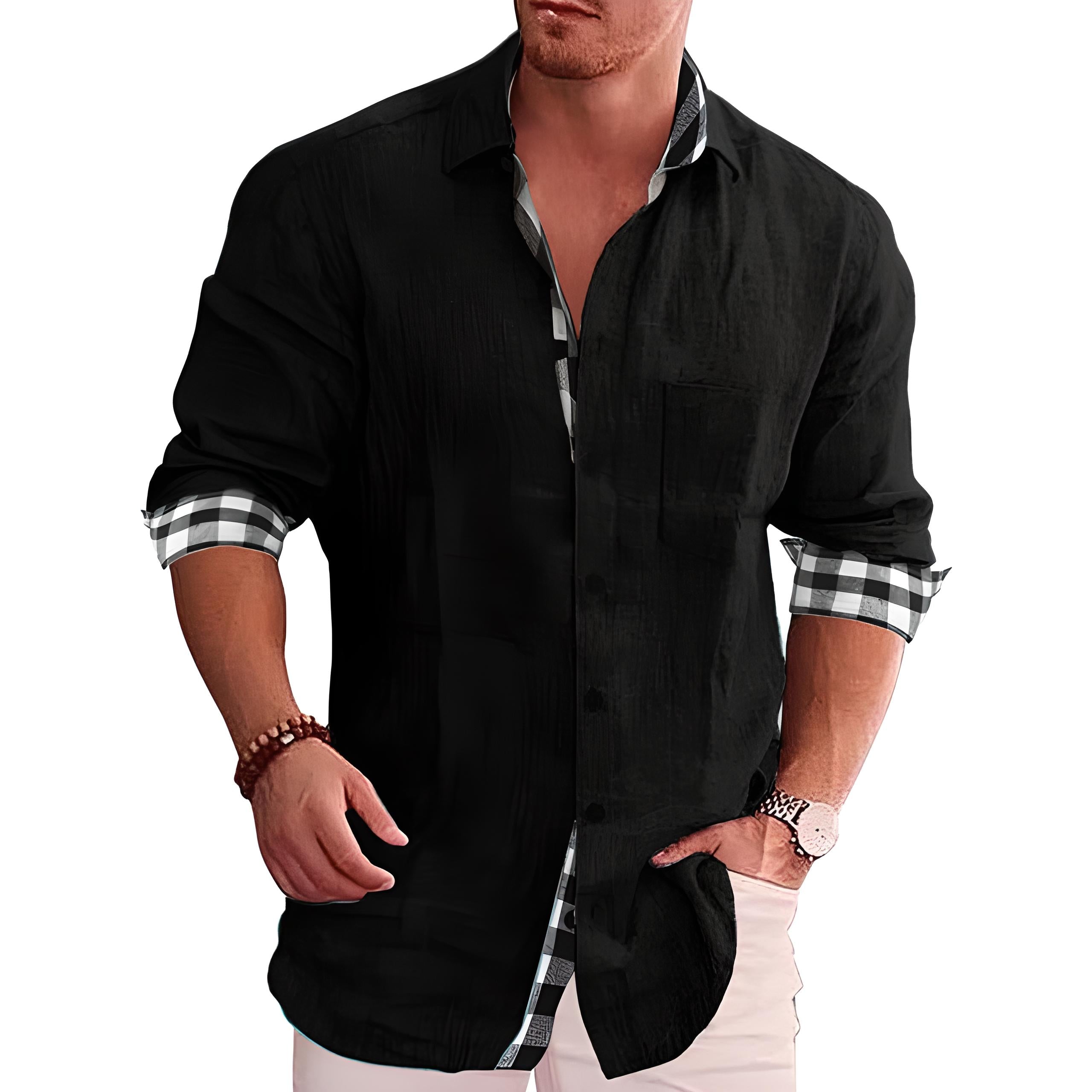 Men's Casual Shirt | Checkered Cuff-6