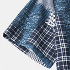 Men's Patchwork Short Sleeve Shirt | Casual Retro-4