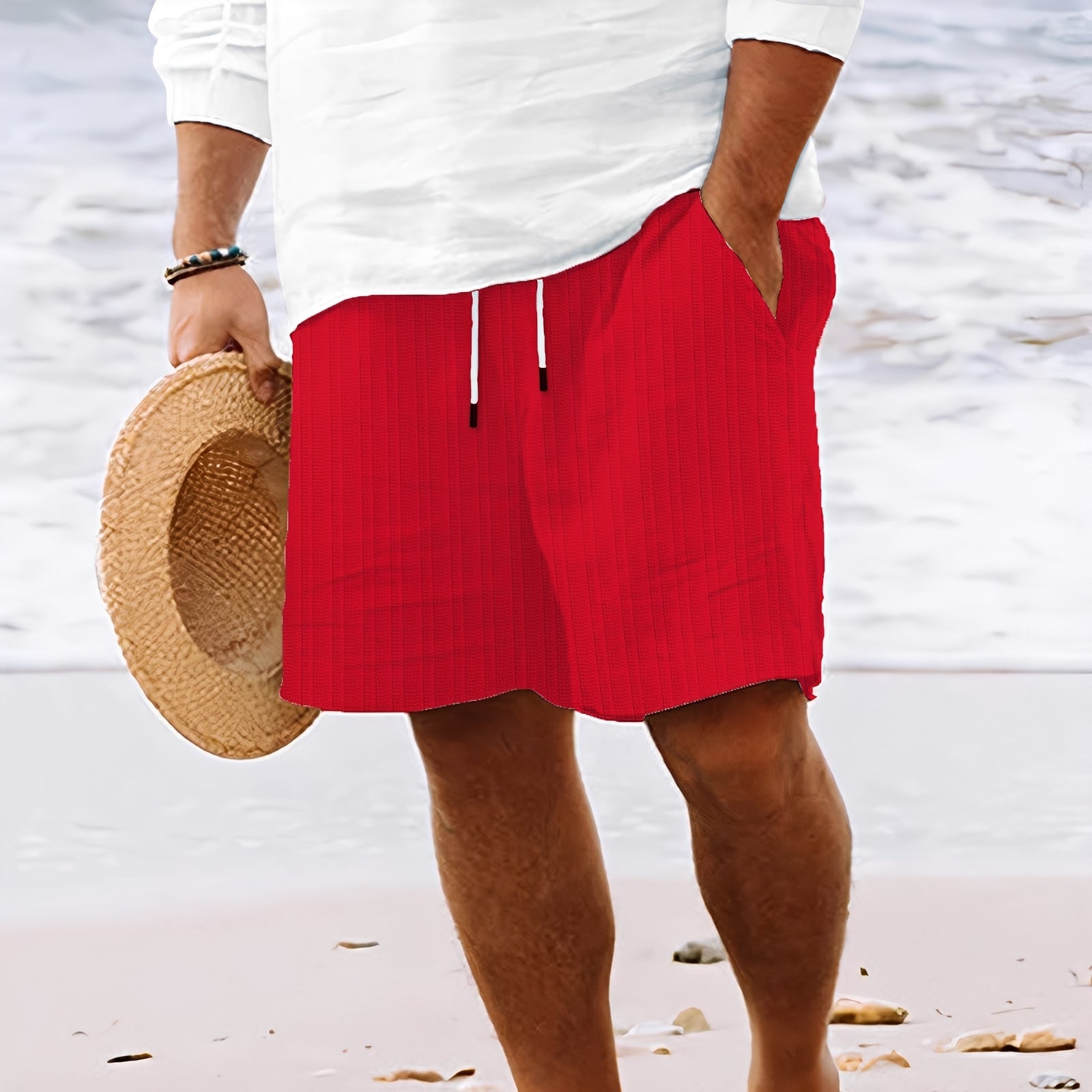 Men's Striped Shorts | Wide Leg Casual-8