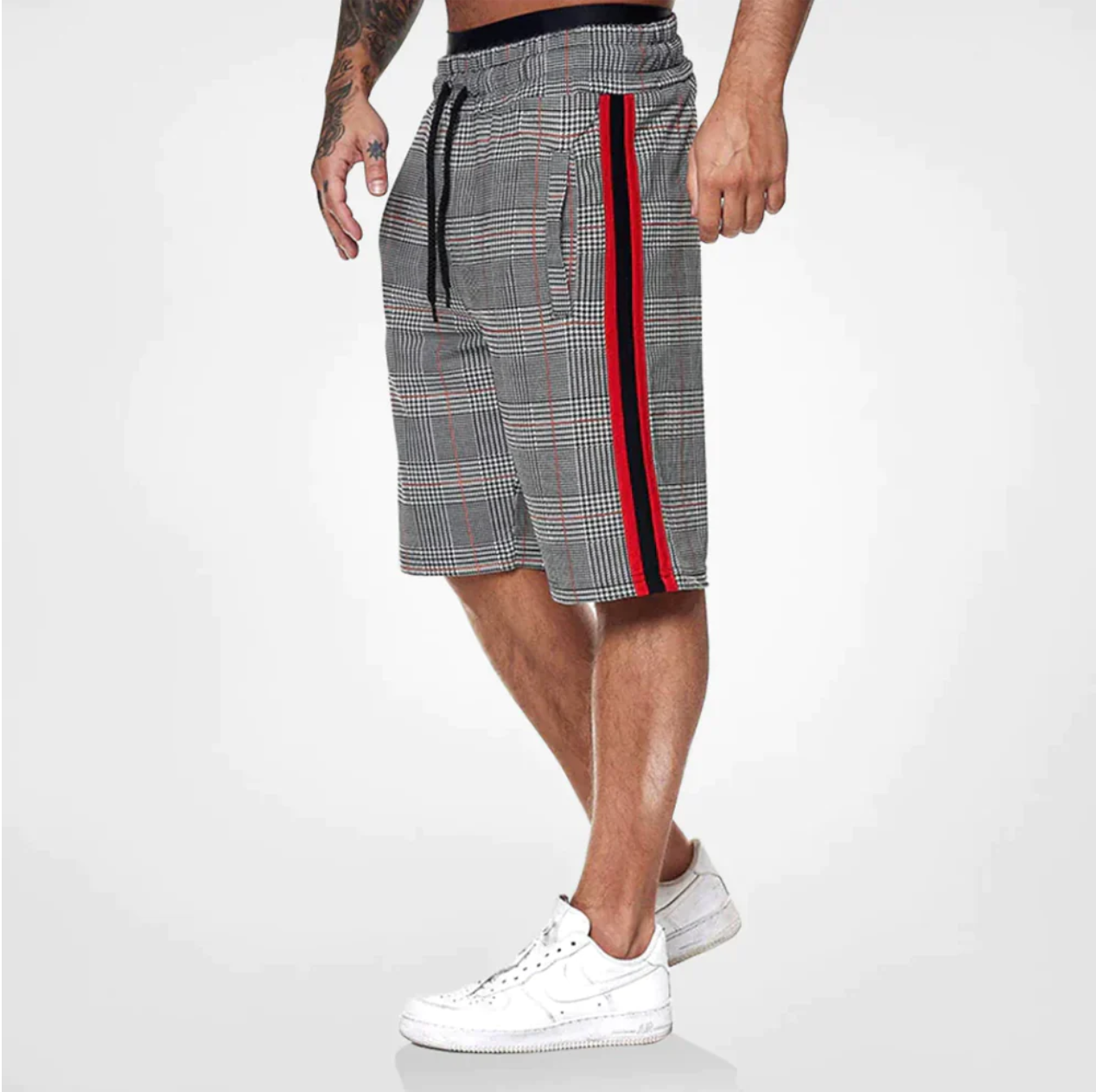 Men's Casual Shorts | Striped Wide Leg-1