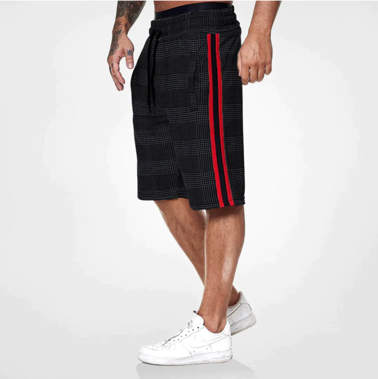 Men's Casual Shorts | Striped Wide Leg-6