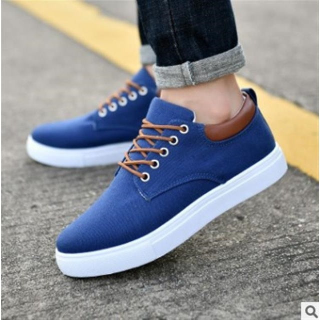 Men's Casual Lace-Up Sneakers | White-4