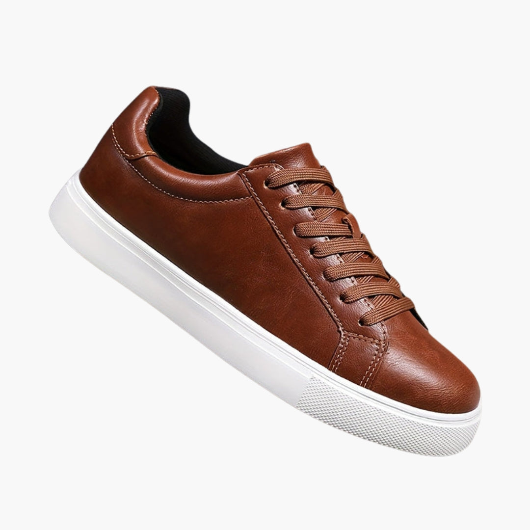 Men's Brown Lace-Up Sneakers | White Sole-5