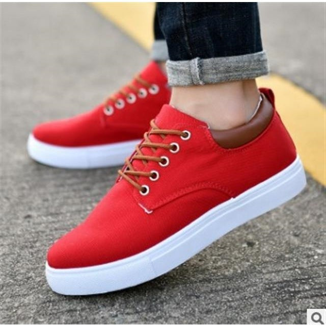 Men's Casual Lace-Up Sneakers | White-2