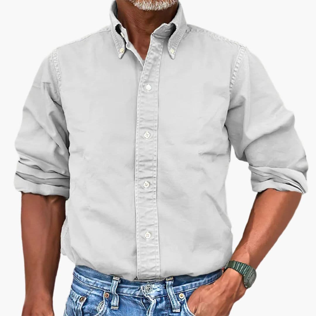 Men's Casual Button-Down Shirt | Washed Long Sleeve-10