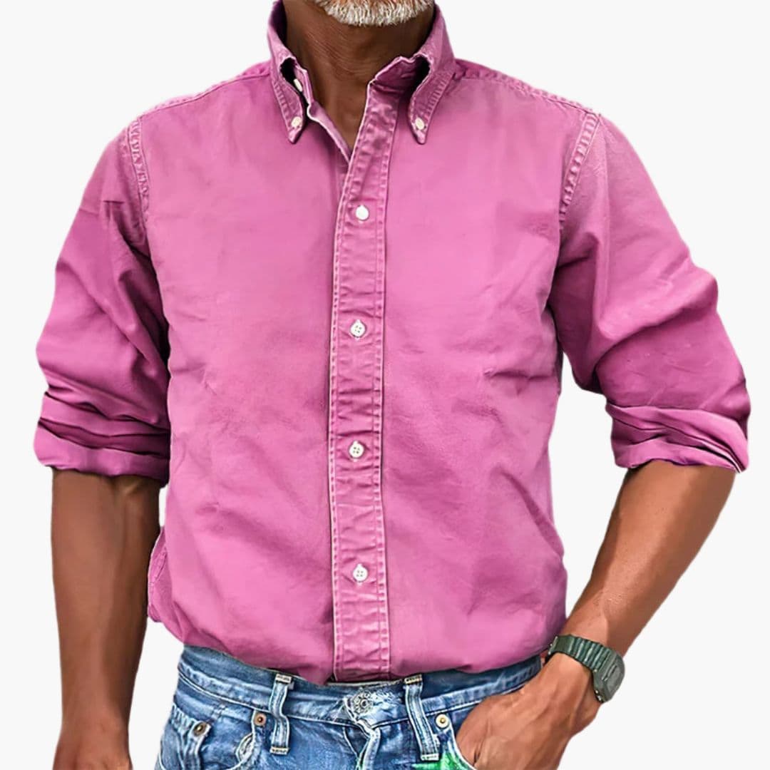 Men's Casual Button-Down Shirt | Washed Long Sleeve-6