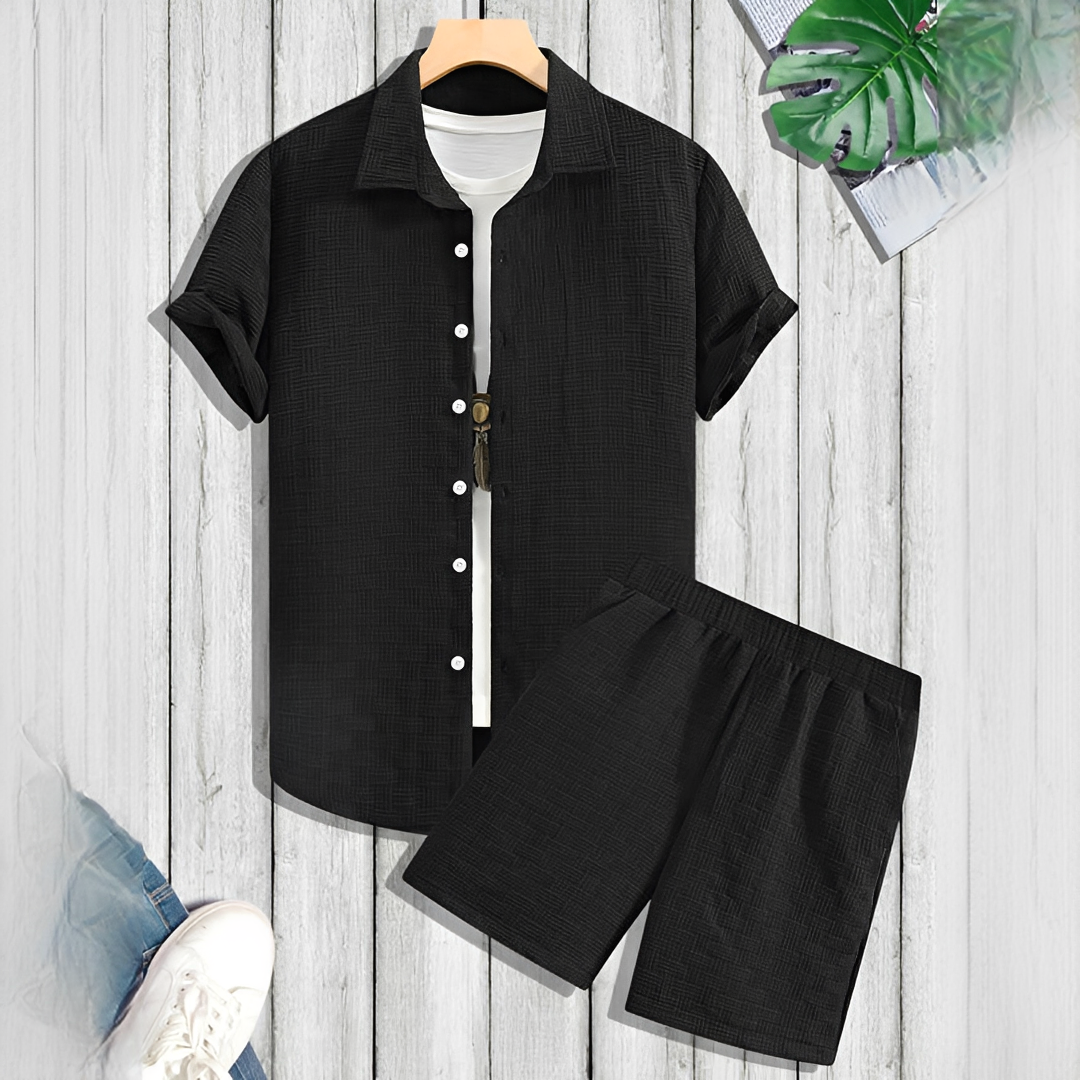 Men's Summer Casual Shirt Shorts Set | Two-Piece-4