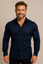 Men's fitted long sleeve workwear shirt