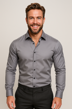 Men's fitted long sleeve workwear shirt
