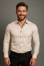 Men's fitted long sleeve workwear shirt