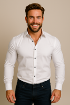 Men's fitted long sleeve workwear shirt