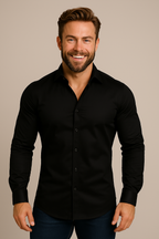 Men's fitted long sleeve workwear shirt