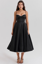 Women's bustier midi wedding guest dress