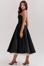 Women's bustier midi wedding guest dress