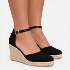 Women's closed toe ankle strap wedge sandals
