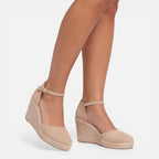 Women's closed toe ankle strap wedge sandals