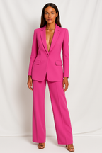 Women's fitted v-neck office two-piece suit