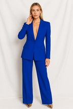 Women's fitted v-neck office two-piece suit
