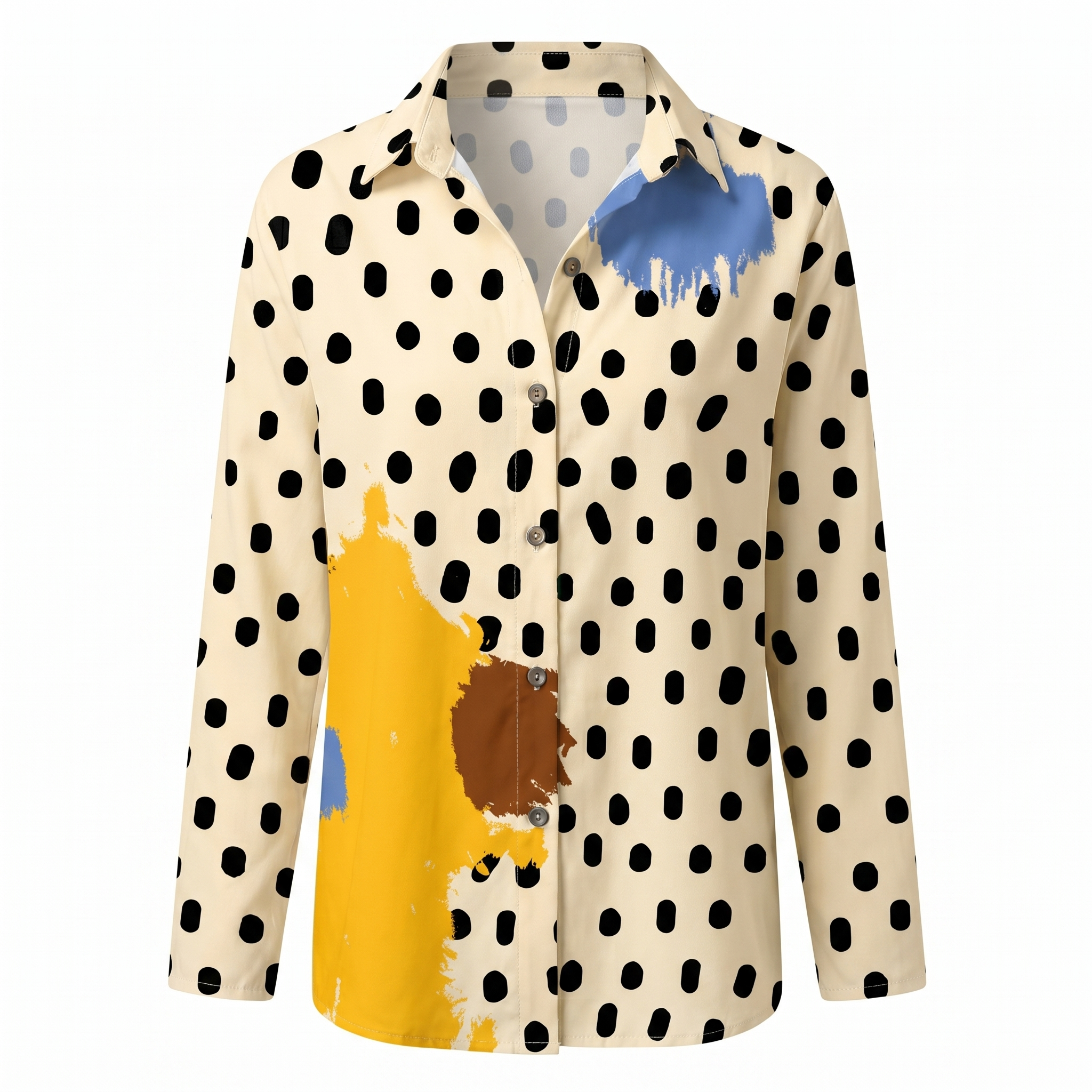 Women's floral print button-front vacation blouse