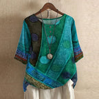 Women's floral print button-front weekend blouse