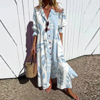 Women's floral print v-neck maxi dress