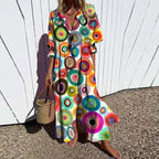Women's floral print v-neck maxi dress