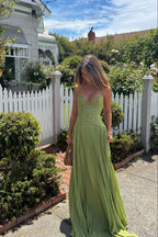 Women's halter corset pleated wedding guest dress